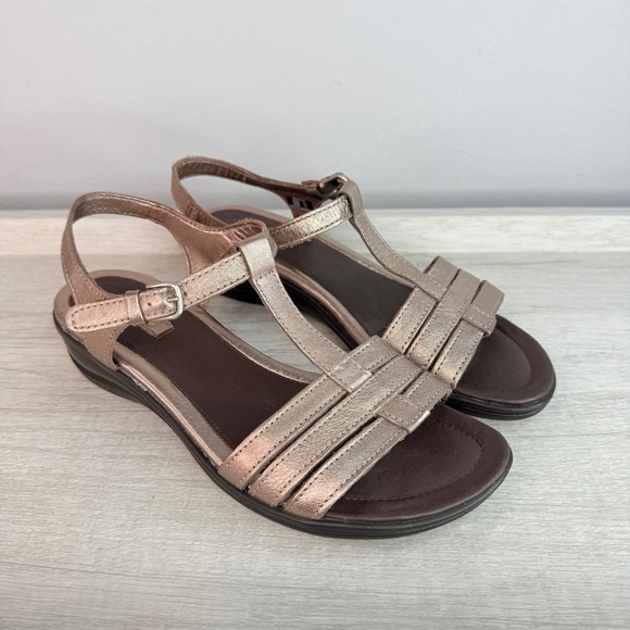NWOT! Ecco pewter leather strappy sandals size 38 - Picture 12 of 12